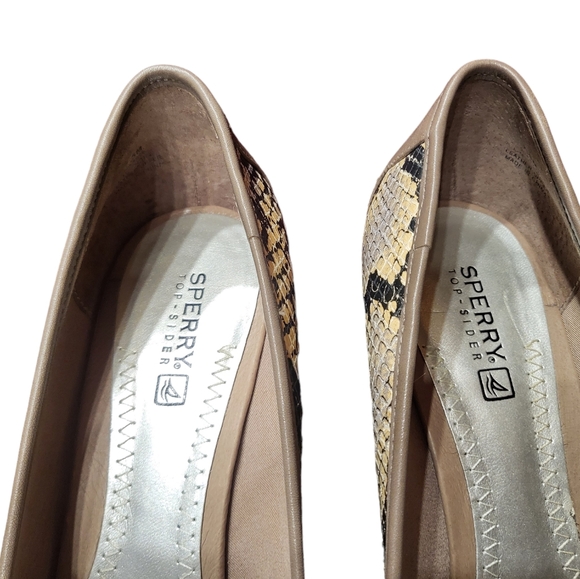 Sperry Cork Wedge heels size 7.5 in excellent condition with peep toe - Picture 5 of 6